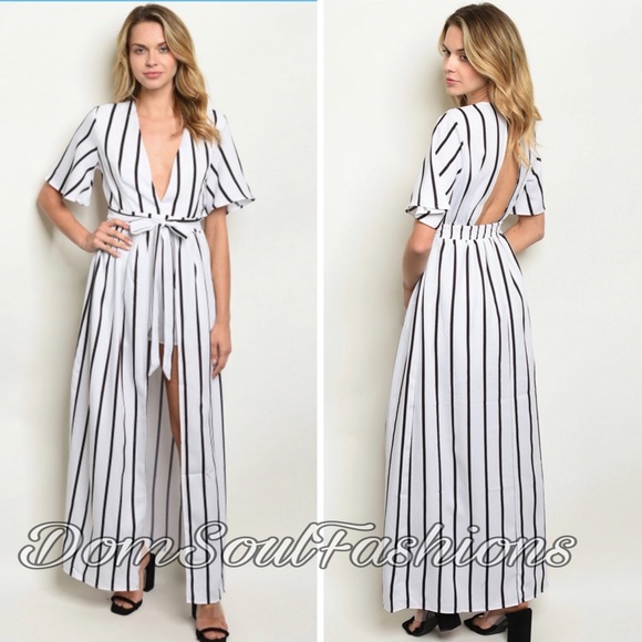 Dresses & Skirts - White Black Romper Wrap Maxi Skirt /Jumpsuit Dress